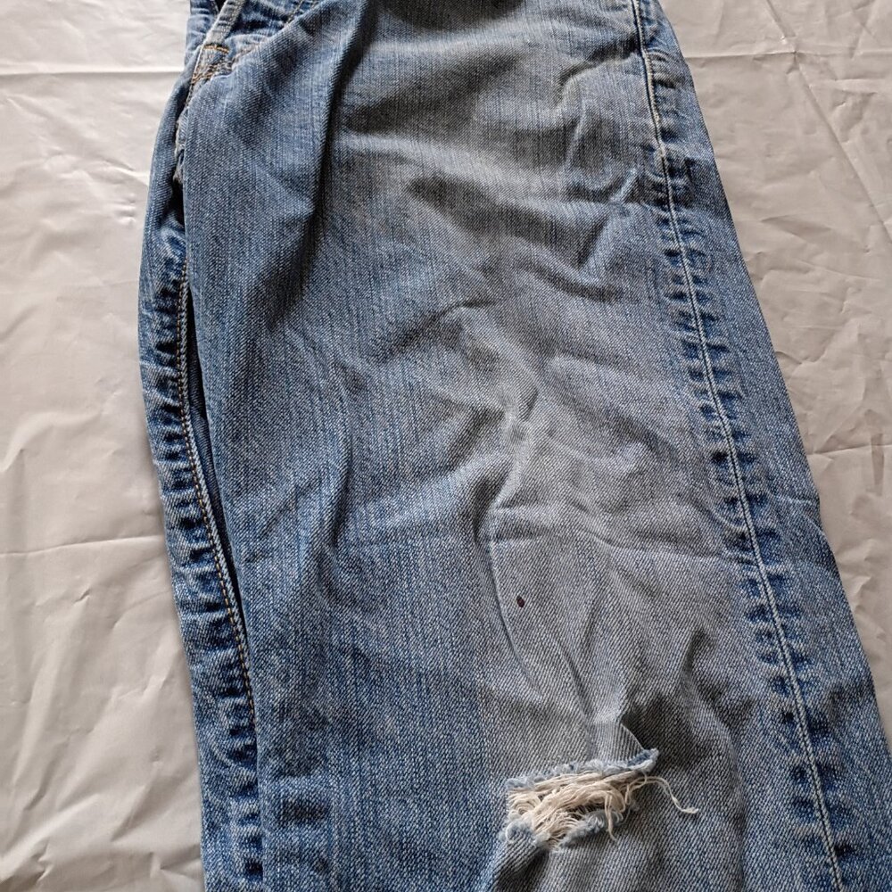 Mens Button Fly Blue Jeans - Picture 5 of 8